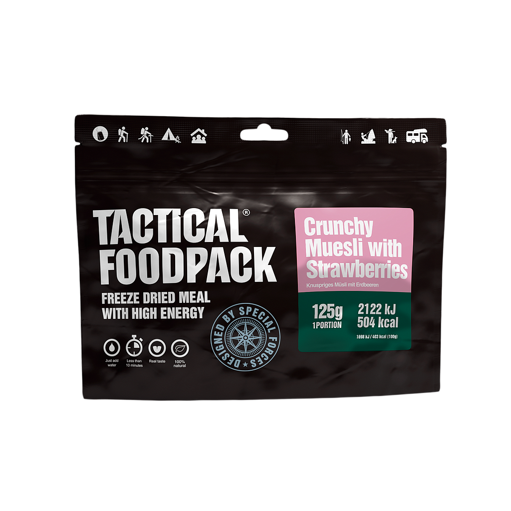 [P0008353] TACTICAL FOODPACK® CRUNCHY MUESLI WITH STRAWBERRIES 125G