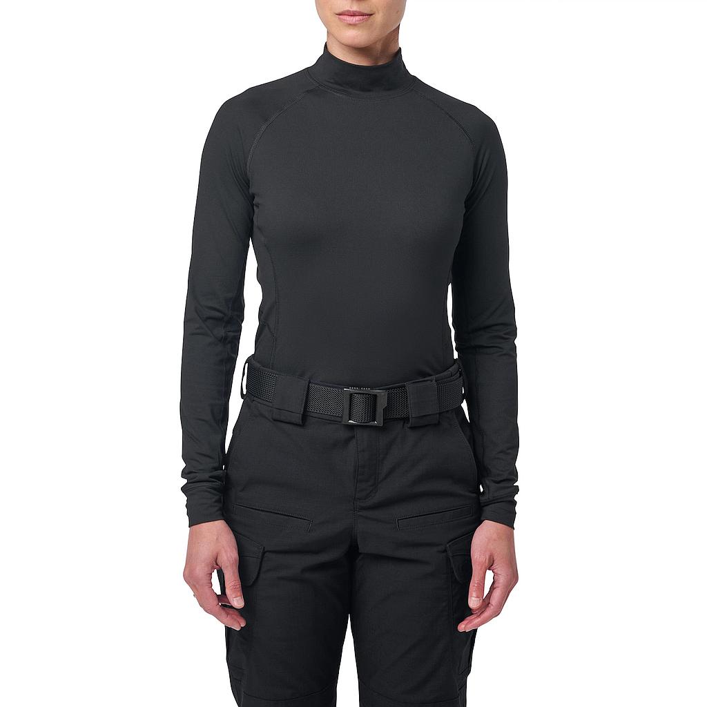 [P0026491-BLACK-S] WN MOCK NECK LS TOP (S)